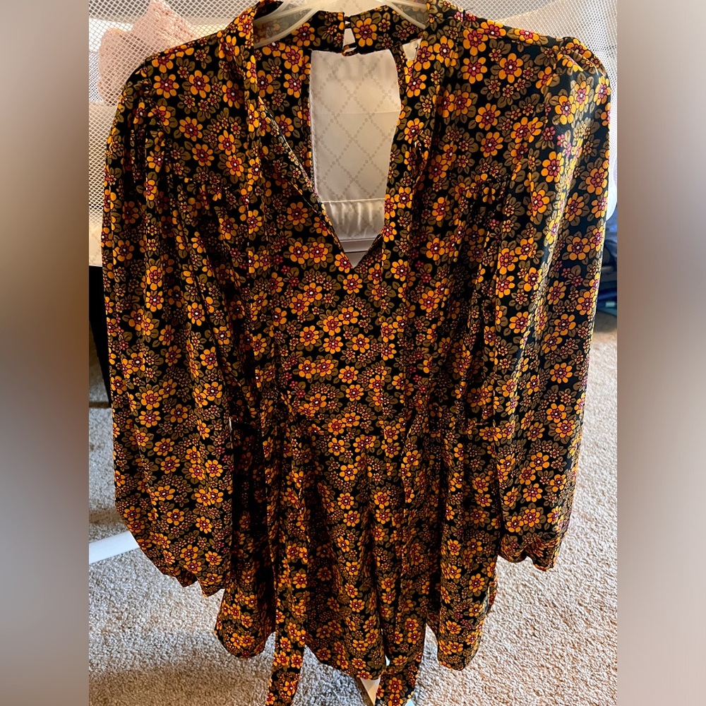 Top shop floral zippered romper
